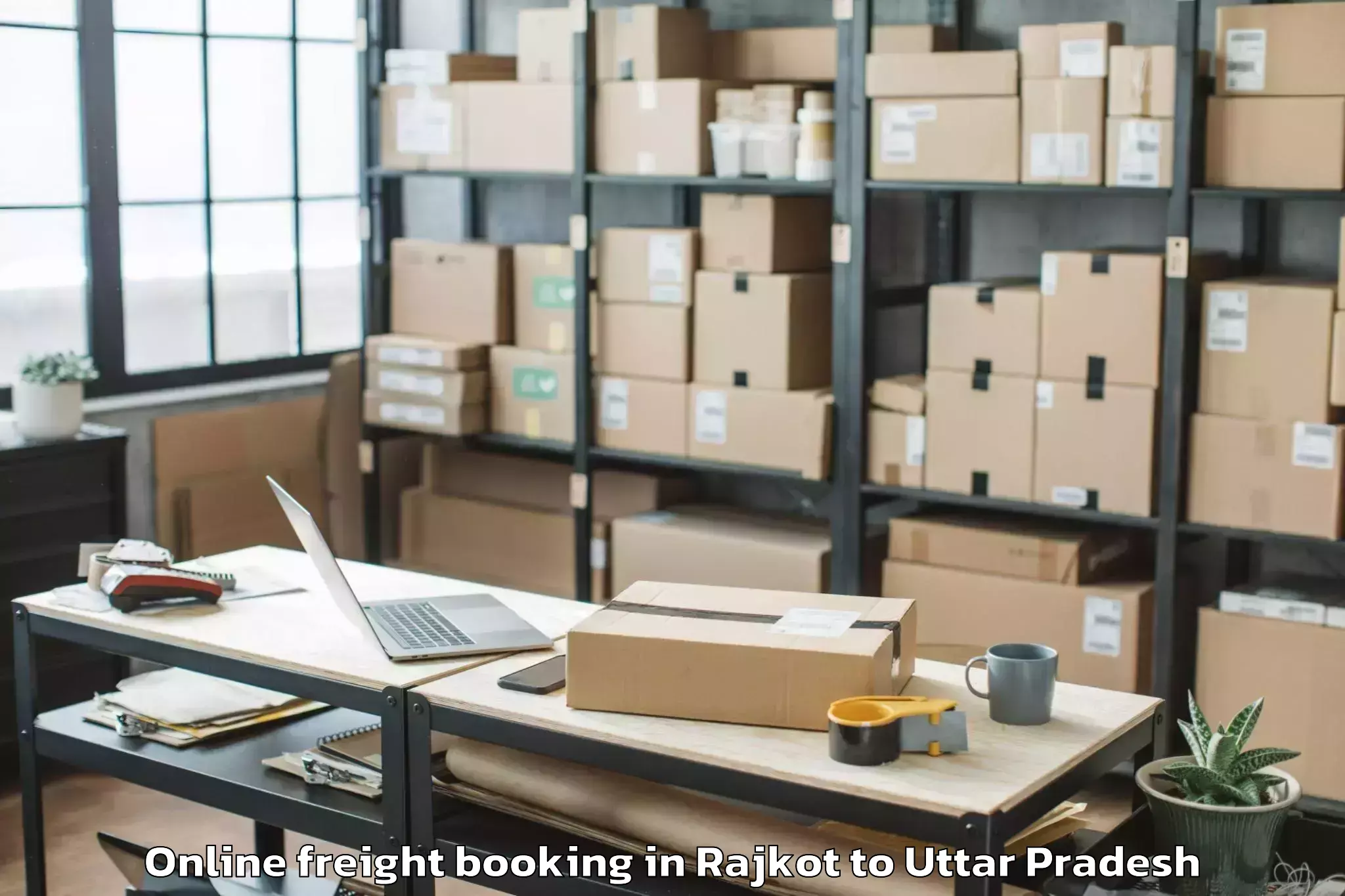 Rajkot to Bajna Online Freight Booking